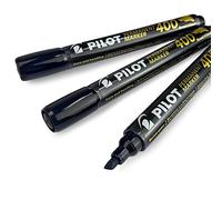 Pilot SCA-400 Chisel Tip Permanent Marker Pen - 1.5mm - 4.0m Tip - Black - Set of 3