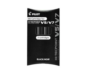 PILOT Set of 12 Sets of 3 Refill Cartridges for Hi-Techpoint V5/V7 Black