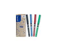 Pilot - Set of 4 V5 Liquid Ink Rollerball 0.5mm - Black, Blue, Red, Green - Fine Tip
