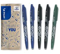 PILOT - Set of 5 Frixion Ball - Erasable Rollerball - Blue, Black, Green - Medium Tip