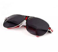 Pilot Style Bifocal Sunglasses with Side Stripe (Red, 3.50, diopters)