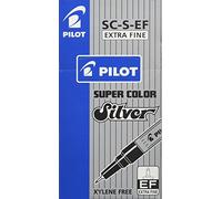Pilot Pen Marker Super Colour Extra Fine - 1.0 mm Bullet Tip - Silver, Box of 12