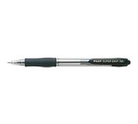 Pilot Super GRIP Ballpoint Pen Black Medium 0.4 mm Refillable Pack of 12