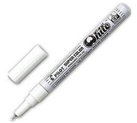 Pilot Supercolour Extra Fine Permanent Marker 1.0 mm Tip - White, Box of 12