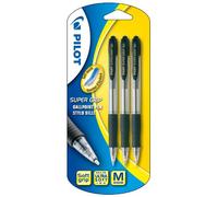 Pilot Supergrip Retractable Ballpoint 1.0 mm Tip (Pack of 3) - Black