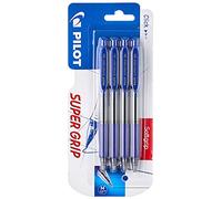 Pilot Supergrip Retractable Ballpoint Pen - Oil Based Ink - Blue (Pack of 4)