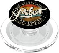 Pilot The Man The Myth The Legend Vintage Stamp Flying PopSockets PopGrip for MagSafe