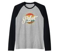 Pilot The Man The Myth The Legend Vintage Stamp Flying Raglan Baseball Tee