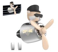 Pilot-Themed Car Air Freshener - Small Airplane-Shaped Air Vent Fan | Car Interior Decoration Perfume | ABS+PP Material, 62x53x53mm/2.5x2x2 Inches, Silver Khaki, Cologne Scents
