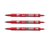 Pilot Twin Marker BeGreen Fine and Medium red indélibile 2 Ogives Tips: (Pack of 3