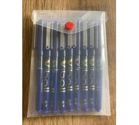 Pilot V-Ball 0.7mm Pure Liquid Ink Rollerball Pens Blue, PKT 9 PENS + POCKET