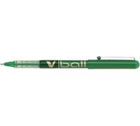 Pilot V Ball 7 Green Fine Rollerball Pen Pens Metal Tip 0.7mm Nib 0.4mm Line Liquid Ink (Pack Of 12)