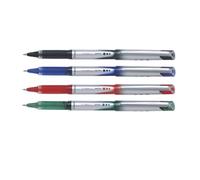 PILOT V Ball Grip Rollerball Pens Medium 0.7mm tip - Set of 4 - Assorted Colours - Black, Blue, Red & Green - Supplied Loose