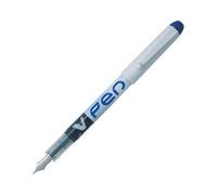 Pilot VPen Disposable Fountain Pen White Barrel 0.58 mm Tip - Blue, Box of 12