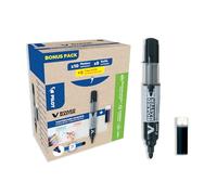 Pilot Pen V-Board Master Whiteboard Marker – Black – 10 Markers & 10 Refills – Recycled, 6mm Bullet Tip
