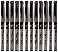 Pilot V Fineliner Liquid Ink 1.2 mm Tip - Black, Box of 12