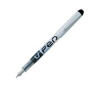 Pilot VPen Disposable Fountain Pen White Barrel 0.58 mm Tip (Retail Packaged) - Black, Single Pen