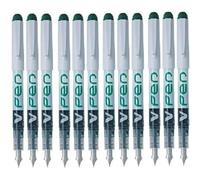 Pilot V Pen Disposable Fountain Pen - Green, Box of 12