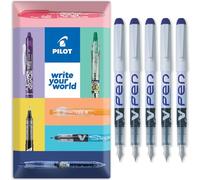 PILOT V PEN - Erasable Disposable Fountain Pen - 0.6mm Nib Tip - Medium Line - In Envelope Gift Packaging - Pack of 5 - Violet Ink