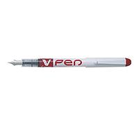 Pilot V Pen SVPN-4W R Disposable Fountain Pen - Red, Box of 12 | READY & EASY: Disposable fountain pens with smooth red ink and a ready-to-use design for effortless writing.