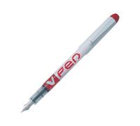 Pilot V Red Disposable Fountain Pen Set - 12 Pack (Red) Medium Nib - Erasable Ink, Smooth Writing
