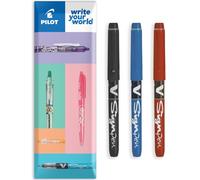 PILOT V Sign Pen Fineliner Marker 2mm Tip 0.6mm Line Essential Pack - Black, Blue & Red (3)