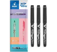 PILOT V Sign Pen Fineliner Marker Pens - 2.0mm Nib Tip - 0.6mm Line Width - Pack of 3 (Black) in Envelope Gift Packaging