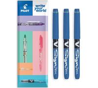 PILOT V Sign Pen Fineliner Marker Pens - 2.0mm Nib Tip - 0.6mm Line Width - Pack of 3 (Blue) in Envelope Gift Packaging