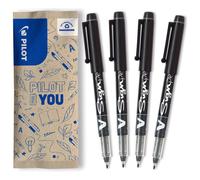 PILOT V-Sign Pen Liquid Ink Tip - Black (Pack of 4)