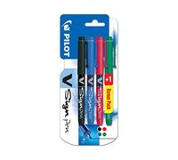 Pilot V-Sign Pen x 3 + 1 (BBR+G) Felt-Tip Pens Black/Blue/Red/Green