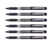 Pilot V10 Grip Hi-Tecpoint Rollerball Pen 1.0mm Tip Black Ink (Pack of 6) Supplied Loose