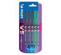 Pilot V5 0.5 mm Liquid Ink Rollerball Pen - Assorted (Pack of 5)