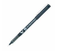 Pilot V5 BLACK BLUE RED GREEN Liquid Ink Rollerball Pen 0.5mm Nib Pack of 6 (Black)