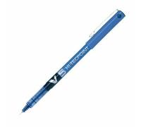 Pilot V5 BLACK BLUE RED GREEN Liquid Ink Rollerball Pen 0.5mm Nib Pack of 6 (Blue)