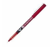 Pilot V5 BLACK BLUE RED GREEN Liquid Ink Rollerball Pen 0.5mm Nib Pack of 6 (Red)