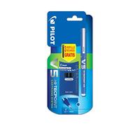 Pilot V5 Cartridge System Liquid Ink Rollerball 0.5 mm tip Single Pen with 3 Free Refills - Blue