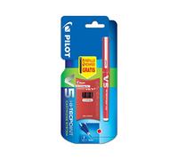 Pilot V5 Cartridge System Liquid Ink Rollerball 0.5 mm tip Single Pen with 3 Free Refills - Red