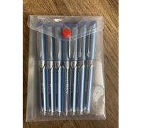 Pilot V5 GRIP Hi-Tecpoint Liquid Ink 0.5mm R/Ball,Blue BXGPN-V5 ( 7 PENS+POCKET)