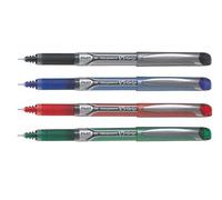 Pilot V5 Grip Hi-Tecpoint Rollerball Pens 0.5 Tip, Set of 4 | Black, Blue, Red & Green