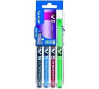Pilot V5 Hi-Techpoint - Pack of 4 - Black Blue Red Green