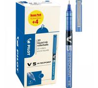 Pilot Pen Roller Pen V5 Hi-Tecpoint Liquid Ink Blue (Pack of 20)