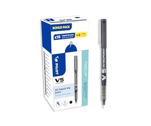 PILOT - V5 Hi-Tecpoint Liquid Ink Rollerball Pen 0.5mm - Black - Pack of 20 | SMOOTH & PRECISE: V5 Hi-Tecpoint liquid ink rollerball pens with 0.5mm tips and rich black ink for smooth, precise writing.