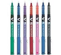 Pilot V5 Hi-Tecpoint Needle Rollerball Pen Extra-Fine Point - Assorted 7 Pack