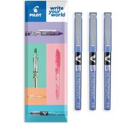 PILOT V5 Hi-Tecpoint Rollerball Pen - Fine 0.5mm Nib - In Envelope Gift Packaging - Pack of 3 (Blue)