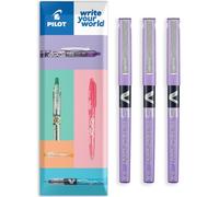 PILOT V5 Hi-Tecpoint Rollerball Pen - Fine 0.5mm Nib - In Envelope Gift Packaging - Pack of 3 (Violet)