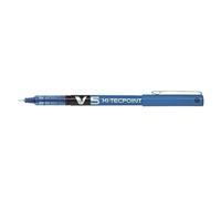 Pilot V5 Hi-Tecpoint Rollerball Pen Liquid Ink 0.5mm Tip 0.3mm Line Blue [Pack of 12]
