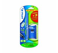 Pilot V5 Cartridge System Liquid Ink Rollerball 0.5 mm tip Single Pen with 3 Free Refills - Blue