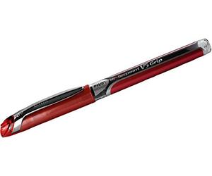 Pilot V5 Rollerball Pen Rubber Grip Needle Point 0.5mm Tip 0.3mm Line Red Ref BXGPNV502 [Pack 12]