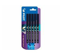 Pilot Pen V7 Rollerball Pen - 0.7 mm Liquid Ink - Black - Pack of 5