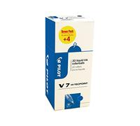 Pilot V7 Hi-Tecpoint Liquid Ink Roller Pen - Blue (Pack of 20)